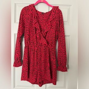 Red Leopard Romper Size 4